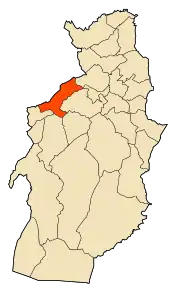 Localizarea comunei în cadrul provinciei