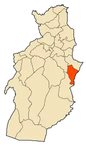 Localizarea comunei în cadrul provinciei