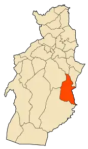 Localizarea comunei în cadrul provinciei