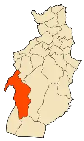 Localizarea comunei în cadrul provinciei