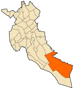 Localizarea comunei în cadrul provinciei