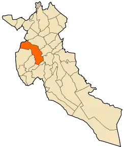 Localizarea comunei în cadrul provinciei