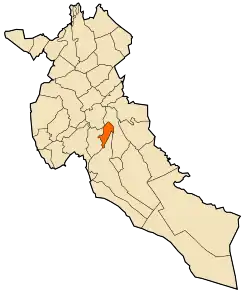 Localizarea comunei în cadrul provinciei