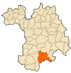 Localizarea comunei în cadrul provinciei