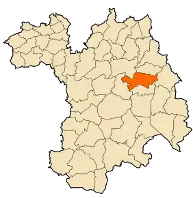 Localizarea comunei în cadrul provinciei