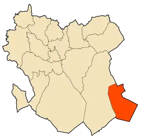 Localizarea comunei în cadrul provinciei