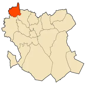 Localizarea comunei în cadrul provinciei