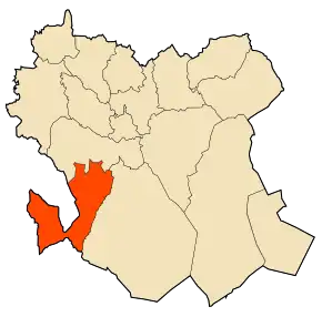 Localizarea comunei în cadrul provinciei