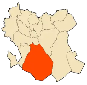Localizarea comunei în cadrul provinciei