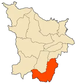 Localizarea comunei în cadrul provinciei