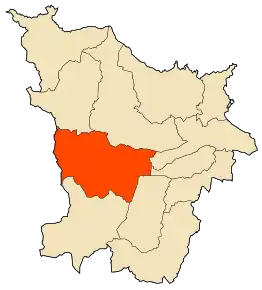 Localizarea comunei în cadrul provinciei