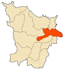 Localizarea comunei în cadrul provinciei