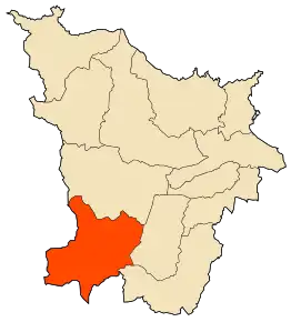 Localizarea comunei în cadrul provinciei