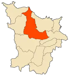 Localizarea comunei în cadrul provinciei