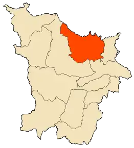 Localizarea comunei în cadrul provinciei