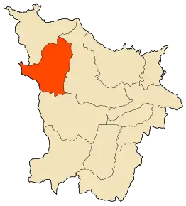 Localizarea comunei în cadrul provinciei