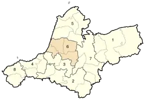 Localizarea districtului în cadrul provinciei