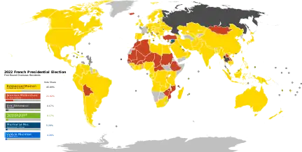 Candidatul de pe primul loc pe țară (Franța de peste mări) în timpul primului tur