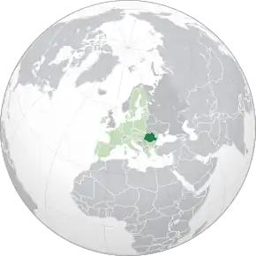 Localizarea geografică a României pe Globul Pământesc