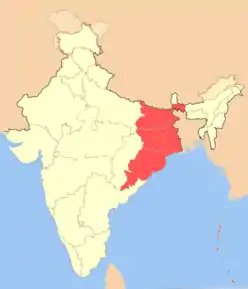 Poziția localității Indiile Răsăritene