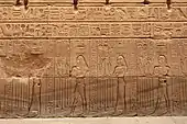 Relief cu hieroglife în Templul din Edfu (Edfu, Egipt)
