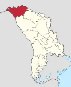 Harta Republicii Moldova, cu județul subliniat