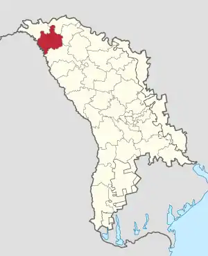Raionul Edineț pe harta Republicii Moldova