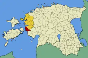 Harta comunei Hanila în cadrul Estoniei
