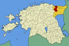 Harta comunei Lüganuse în cadrul Estoniei