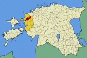 Harta comunei Oru în cadrul Estoniei