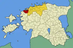 Harta comunei Padise în cadrul Estoniei