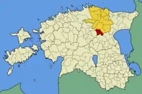 Harta comunei Rakke în cadrul Estoniei