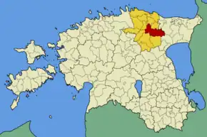 Harta comunei Rakvere în cadrul Estoniei
