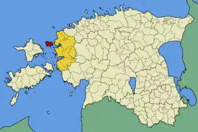 Harta comunei Vormsi în cadrul Estoniei