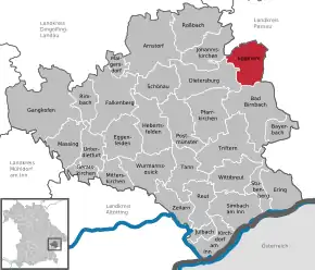 Poziția localității Egglham