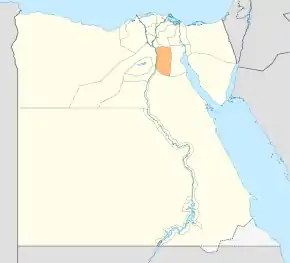 Harta guvernoratului Cairo  în cadrul Egiptului