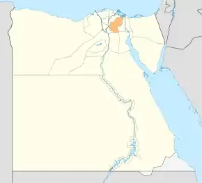 Harta guvernoratului Sharqia  în cadrul Egiptului