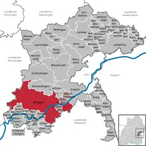 Poziția localității Ehingen