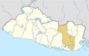 Harta departamentului San Miguel în cadrul statului El Salvador