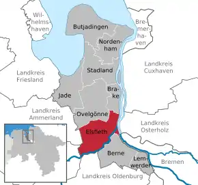 Poziția localității Elsfleth