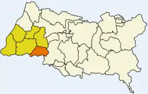 Poziția  Bahlingen am Kaiserstuhl pe harta districtului Emmendingen