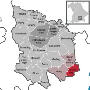 Poziția localității Emmering