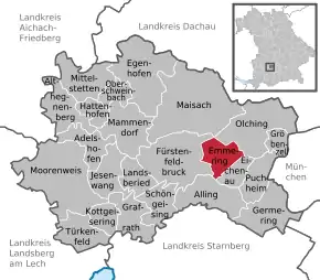 Poziția localității Emmering