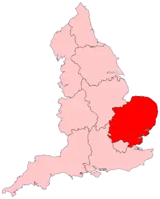 Poziția regiunii East of England