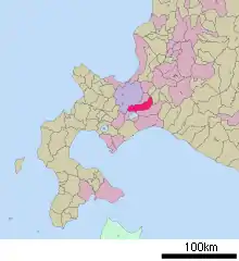 Poziția localității Eniwa, Hokkaidō