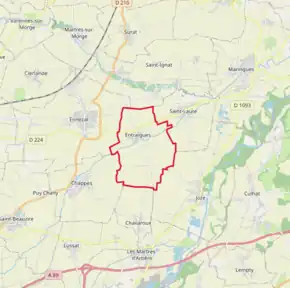 Poziția localității Entraigues