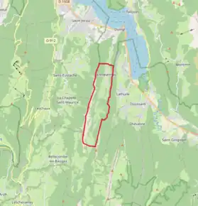 Poziția localității Entrevernes