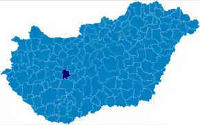 Poziția localității Microregiunea Enying
