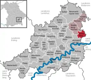 Poziția localității Erharting