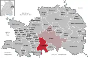 Poziția localității Essingen